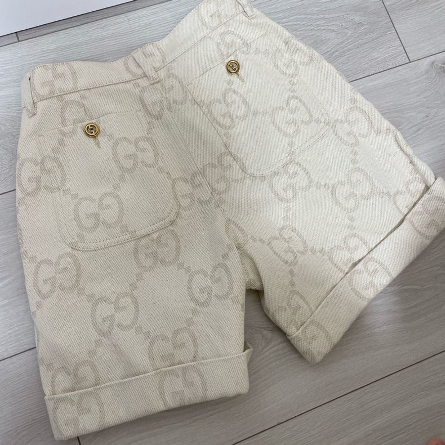 Gucci 2023 超修飾Logo丹寧短褲-8