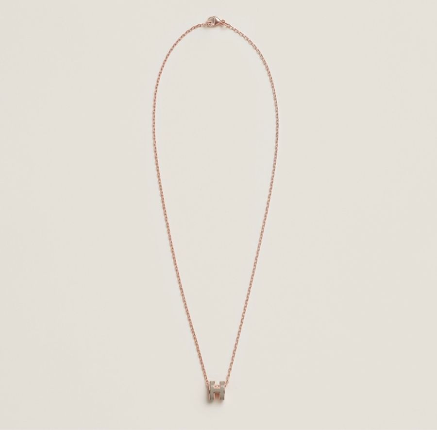 Hermes Mini Pop H 頸鏈 奶茶玫瑰金色 預訂貨品-2