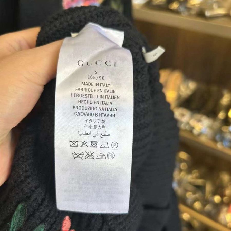 Gucci 刺繡珍珠扣外套 S號 寬鬆版 羊毛面料 原價近九萬-4