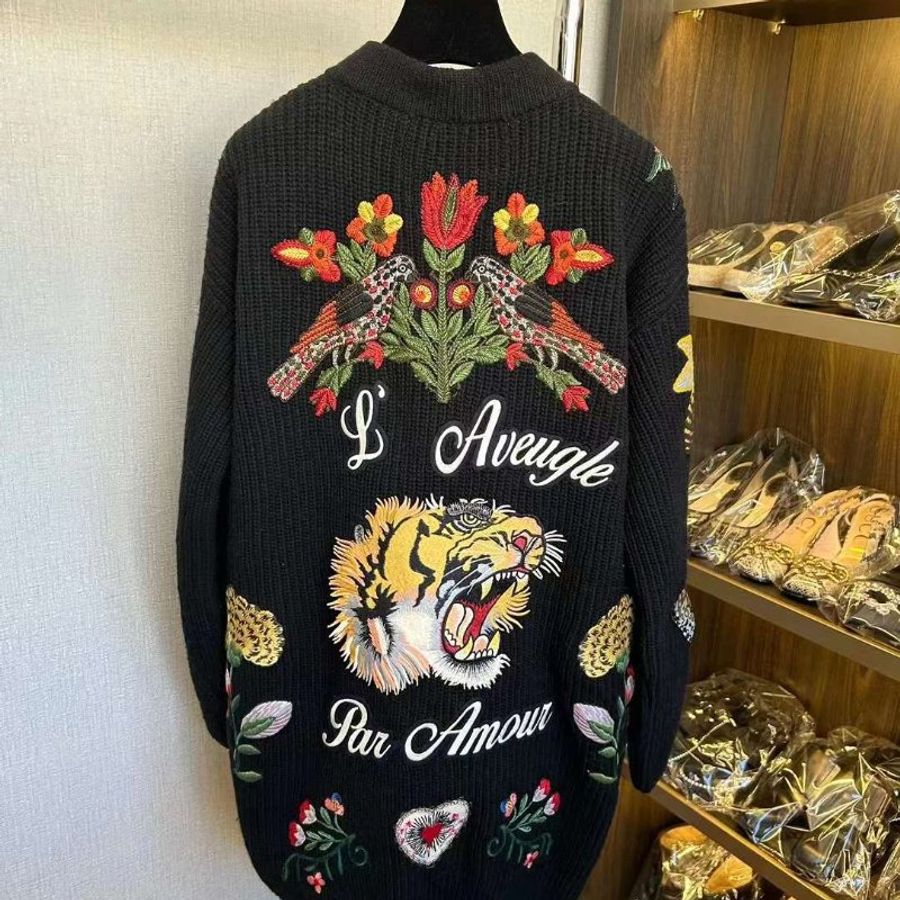 Gucci 刺繡珍珠扣外套 S號 寬鬆版 羊毛面料 原價近九萬-7