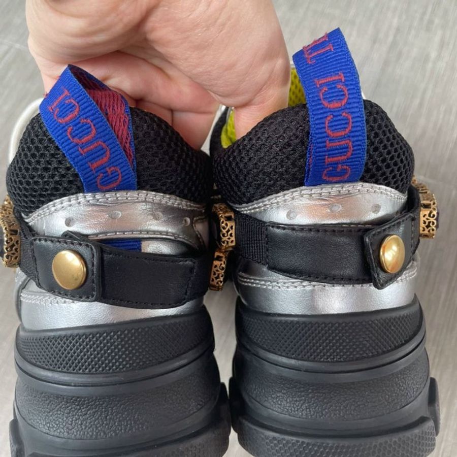 Gucci 鑽扣鞋運動鞋 34.5號 很新 專櫃單單鑽石鍊條都要一萬八 這雙原價近五萬-2