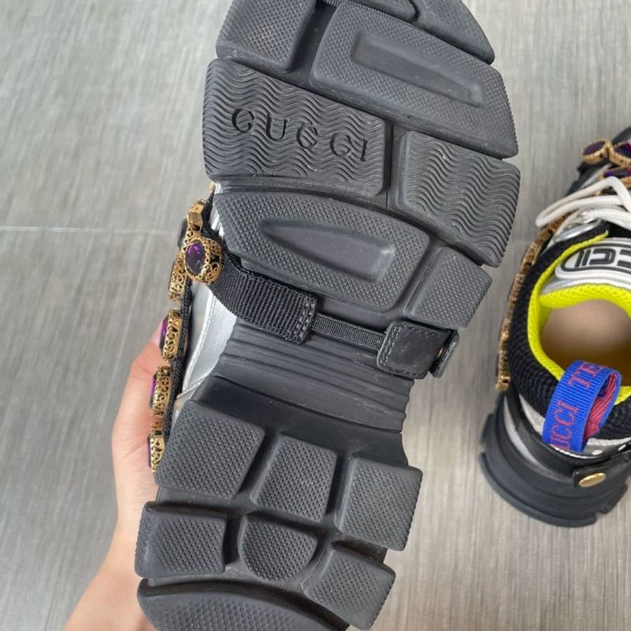 Gucci 鑽扣鞋運動鞋 34.5號 很新 專櫃單單鑽石鍊條都要一萬八 這雙原價近五萬-6