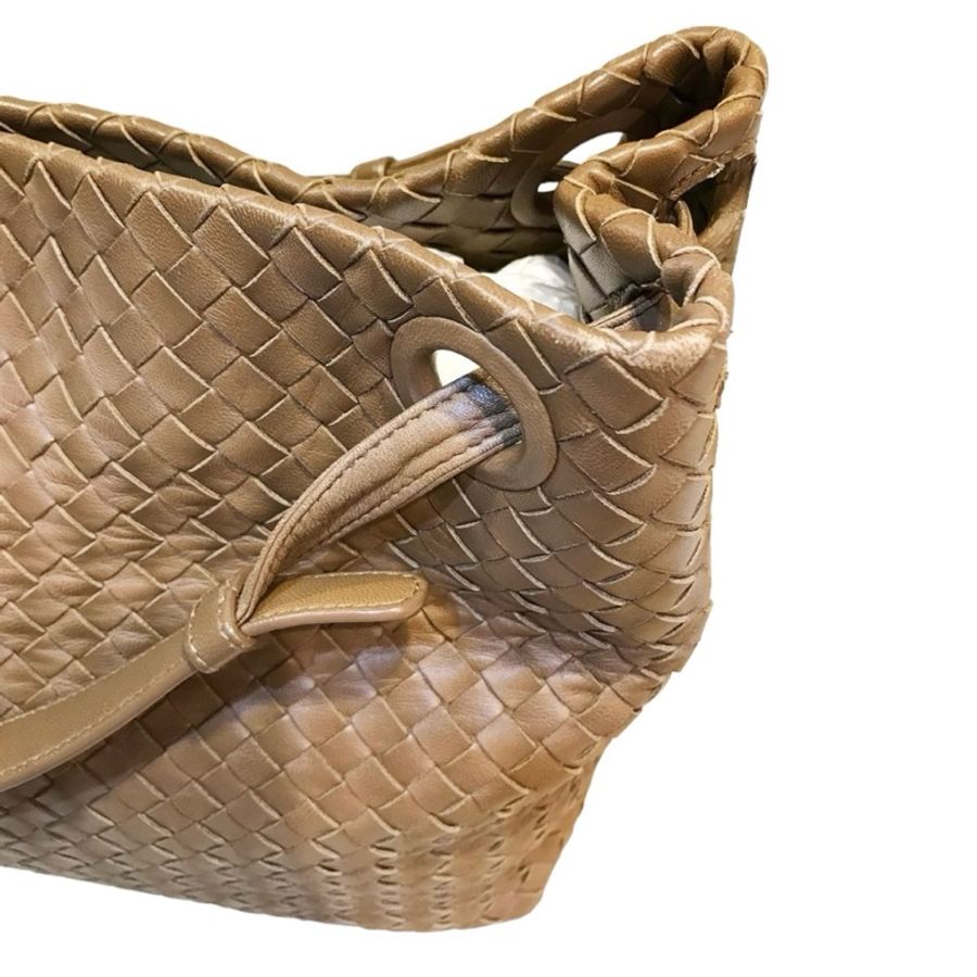 BV BOTTEGA VENETA 經典小羊皮包款 棕色-2
