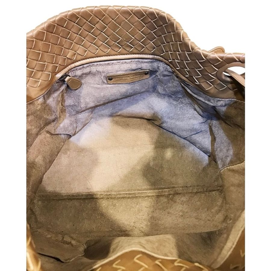 BV BOTTEGA VENETA 經典小羊皮包款 棕色-3