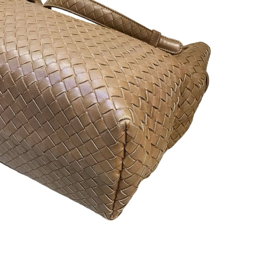 BV BOTTEGA VENETA 經典小羊皮包款 棕色-4