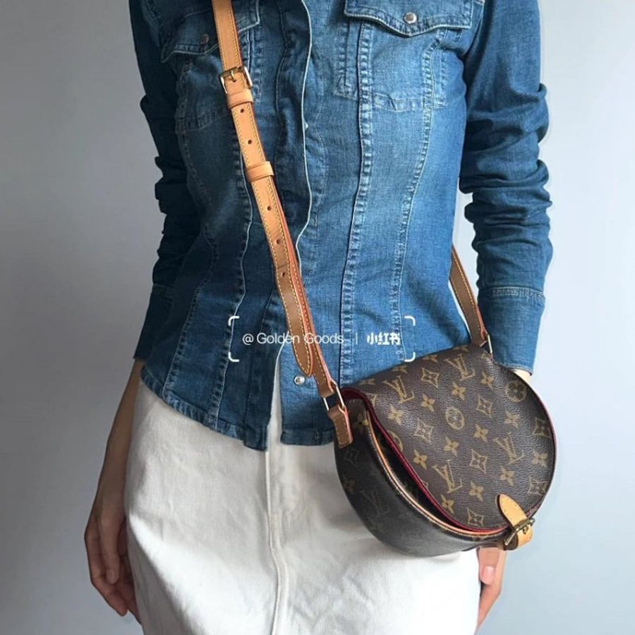 Louis Vuitton 🎀現品實拍 🎀LV M51179 Tambourin 老花鈴鼓包斜/肩背包~二手約9成新-1