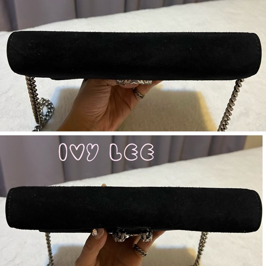 Gucci 黑色絨面革 Dionysus 401231 酒神 斜背包 肩背包 WOC 鏈條包 二手精品-16