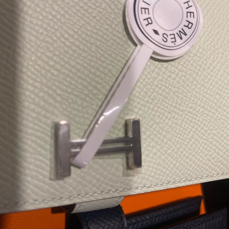 全新Hermes BEARN氣泡綠 短夾 發財錢包-12