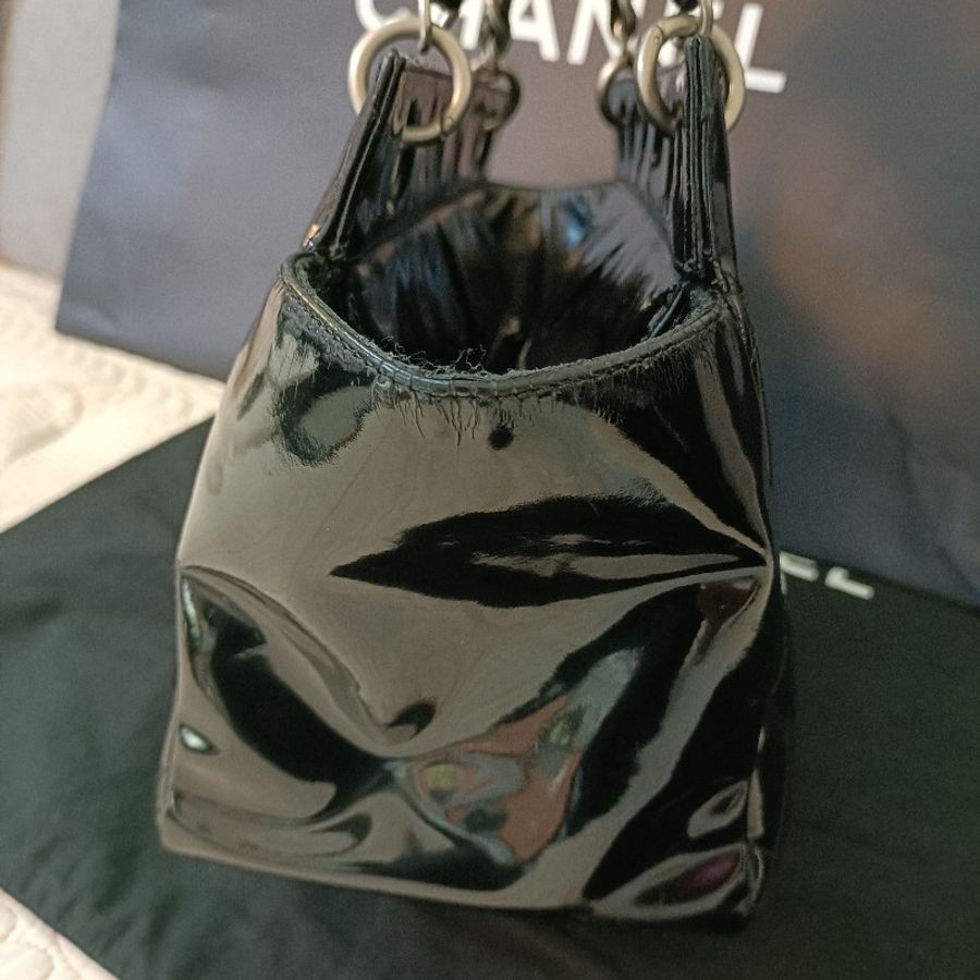 CHANGL香奈兒漆皮手提包肩揹包-9