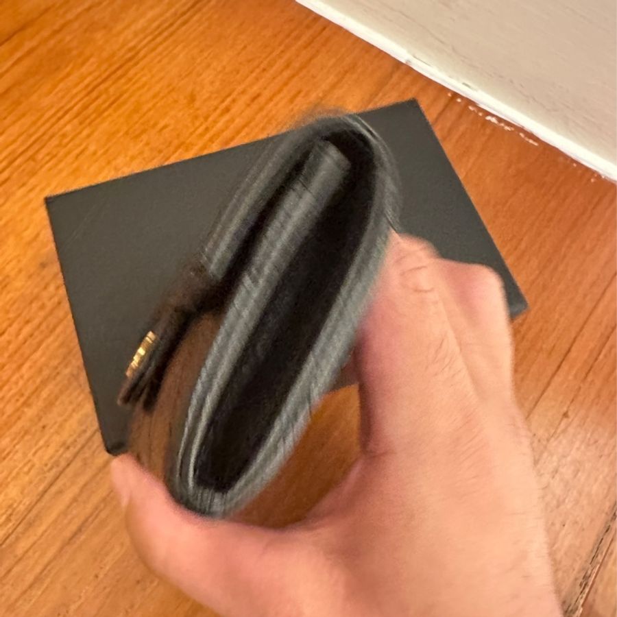 CHANEL 黑荔枝金雙C釦式卡片零錢包-2