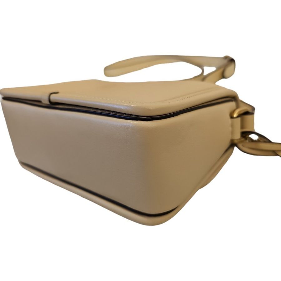 Coach studio (全新) 緹花復古c logo內麂皮小方包 冰川白-6