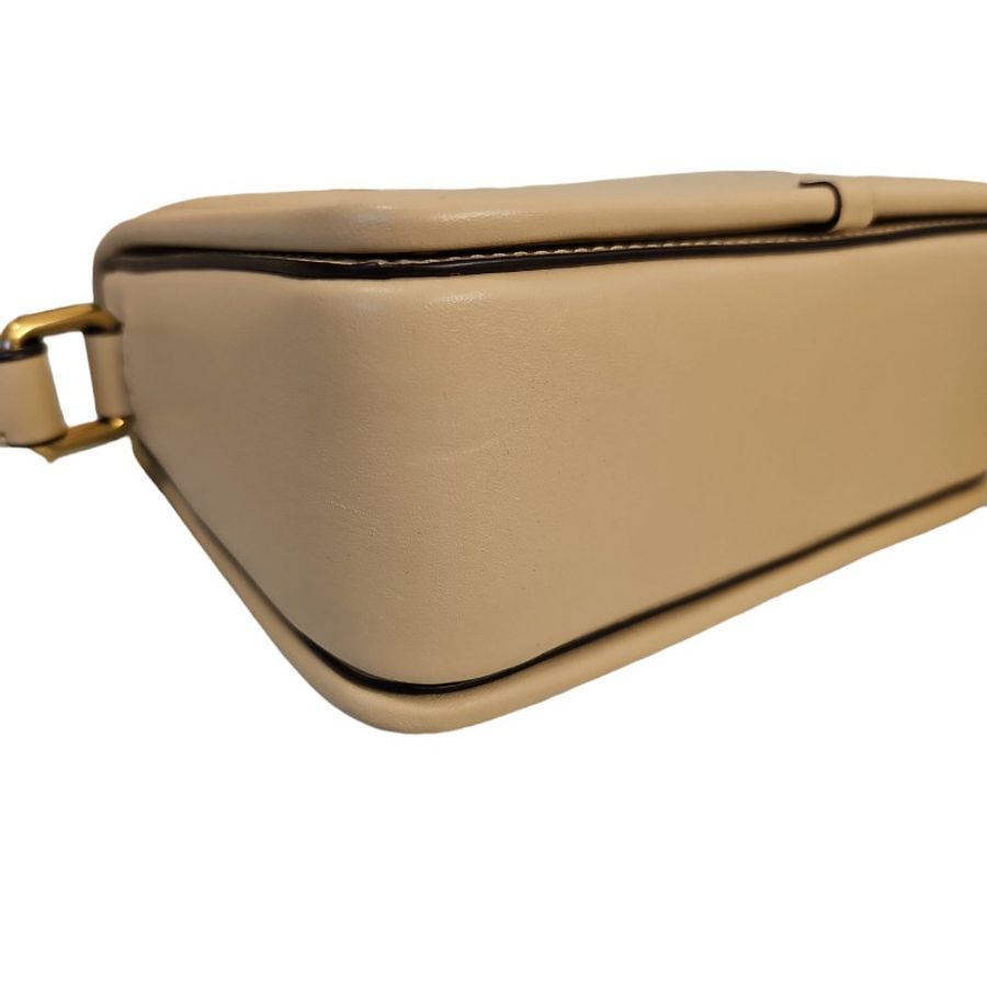 Coach studio (全新) 緹花復古c logo內麂皮小方包 冰川白-7