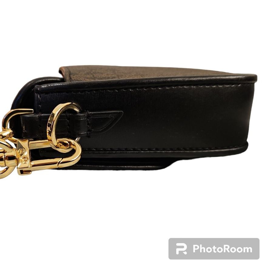 michael kors 老花橘色黑色撞色斜肩手提包-7