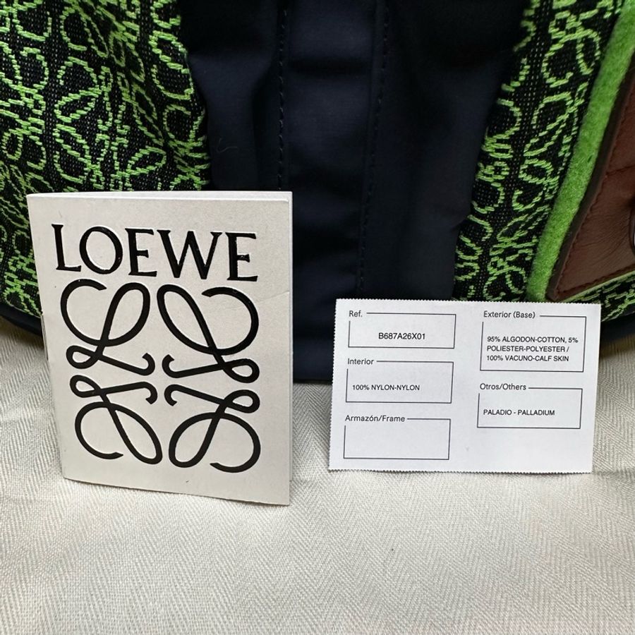LOEWE 大號 ANAGRAM 腰包 蘋果綠和深海軍藍-11