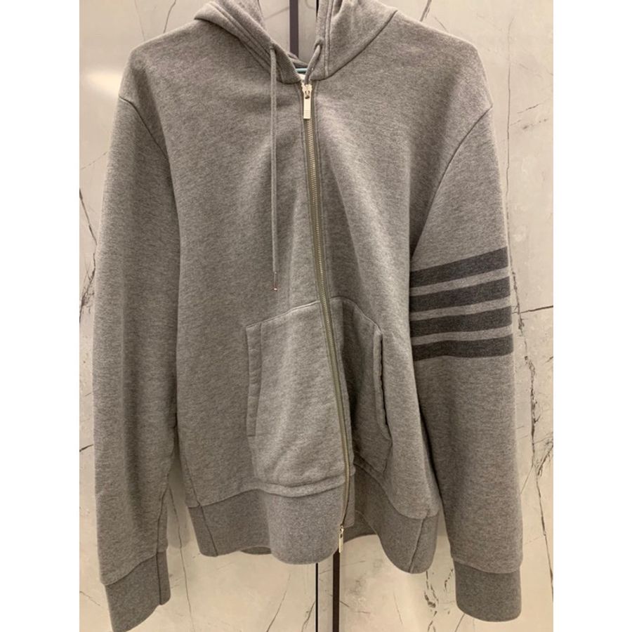 ThomBrowne 灰色四線連帽外套-1