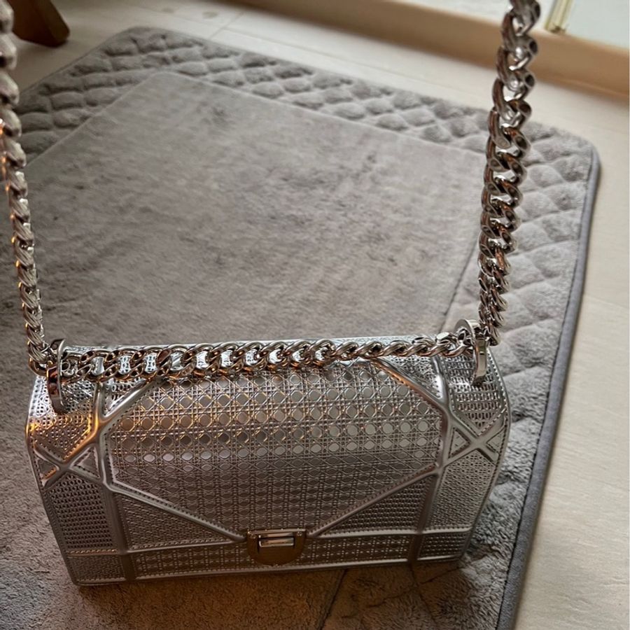 超優惠價格!Christine Dior 經典銀色Cannage Diorama bag-9