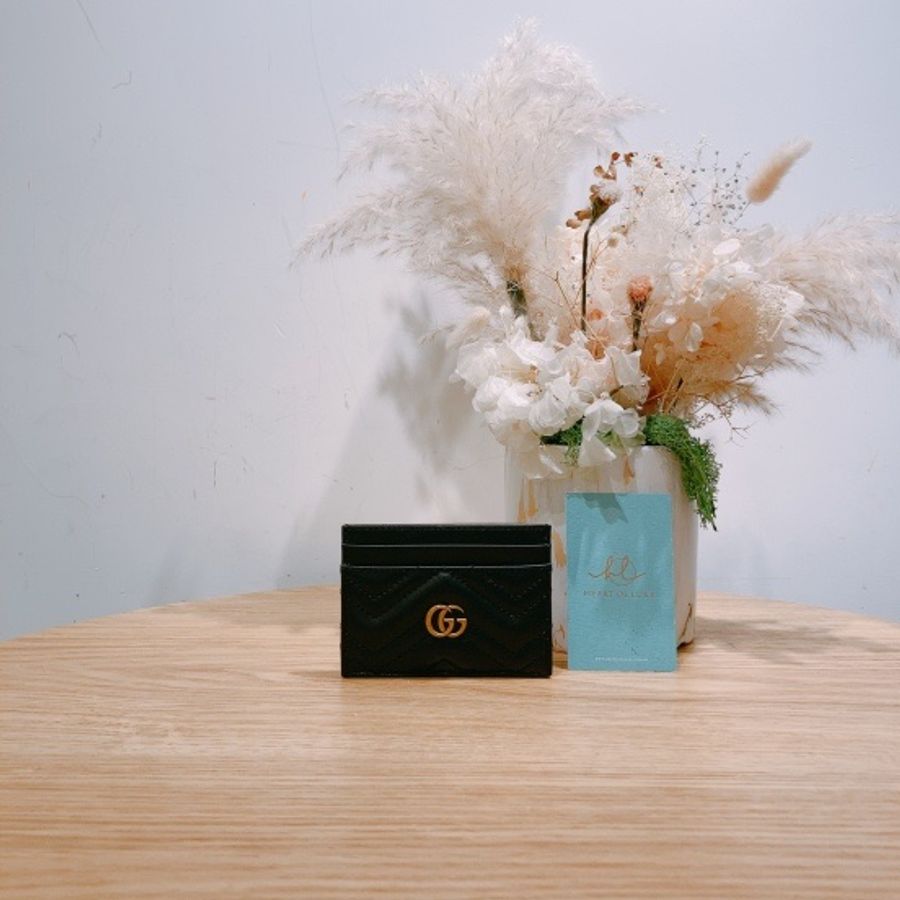 Gucci 古馳經典GG卡包 Card Holder gucci卡包 黑色-0