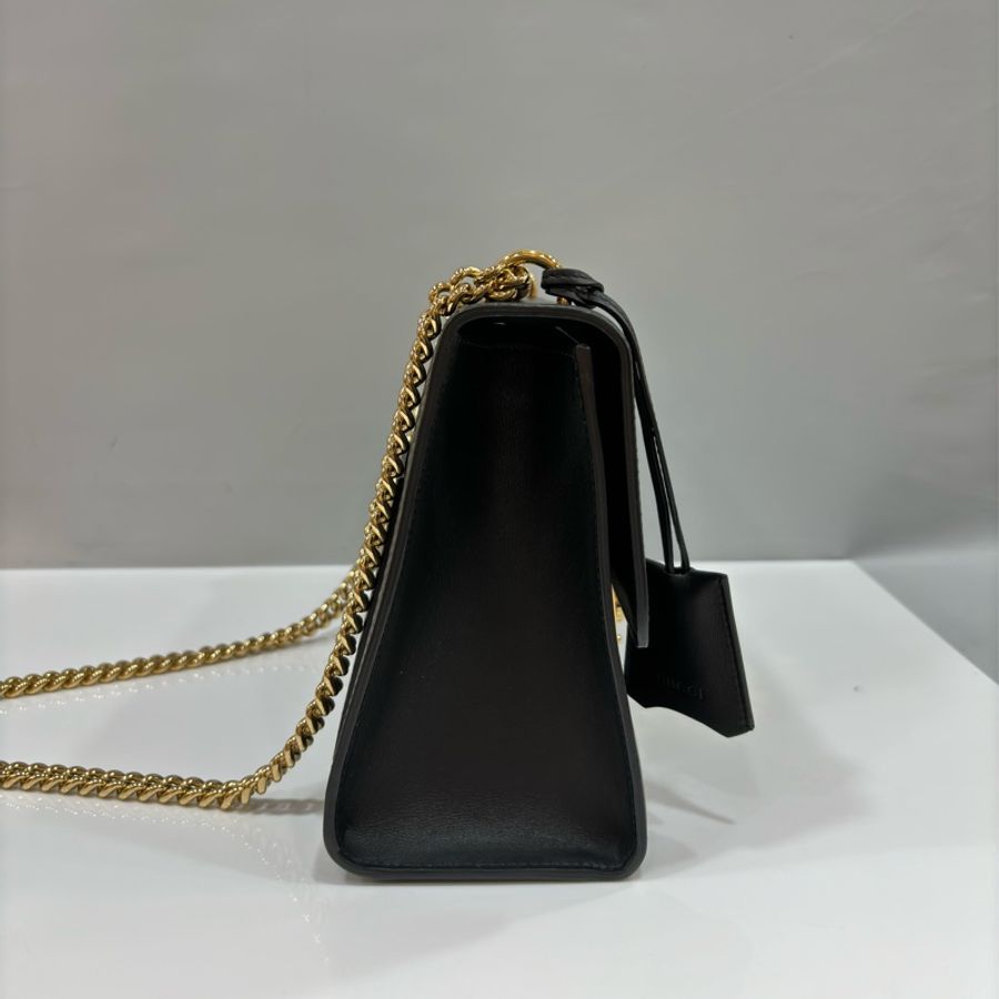 GUCCI 409486 黑色 金釦 鎖頭 Lock 肩背包-1