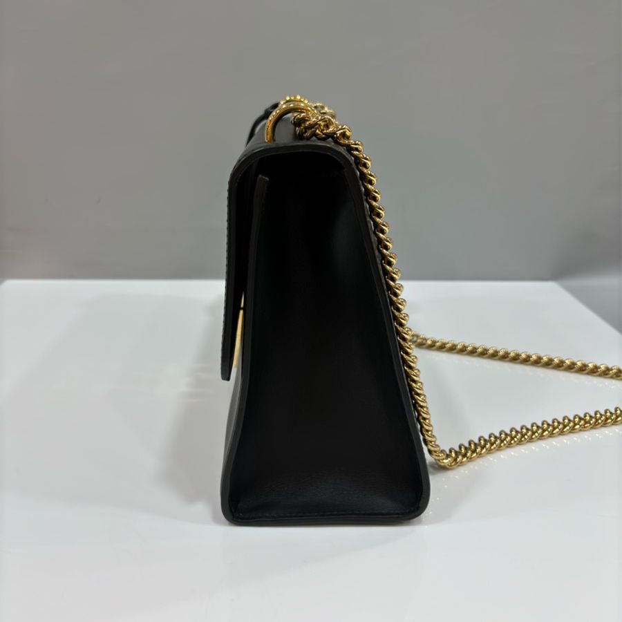 GUCCI 409486 黑色 金釦 鎖頭 Lock 肩背包-10