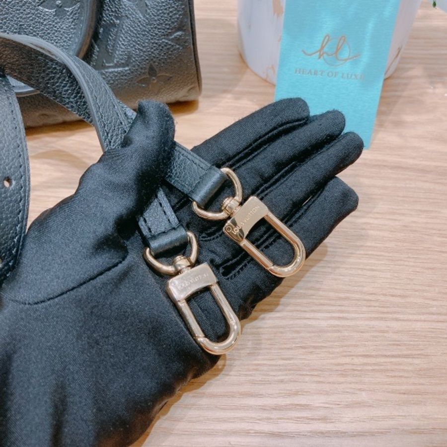 Louis Vuitton 路易威登金扣手挽肩背兩用袋黑色 Nano Speedy Monogram Empreinte Leather-5