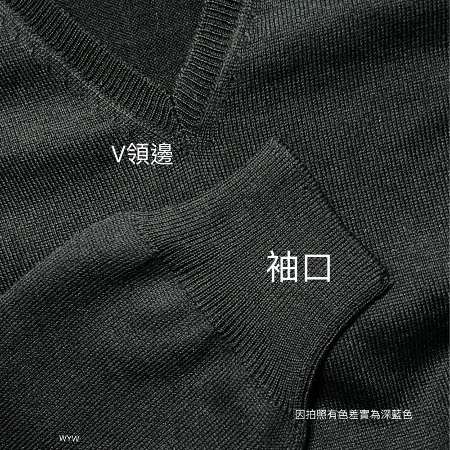 Prada經典深藍V領長袖針織衫-2