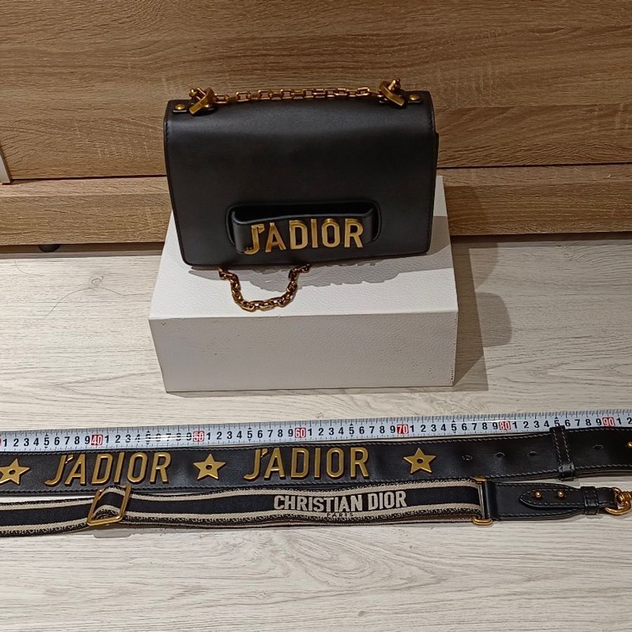 Christian Dior 經典 J’ADIOR 肩背包 鍊帶肩背包 手拿包 斜背包掀蓋式 黑色小牛皮 另附兩款背帶-15