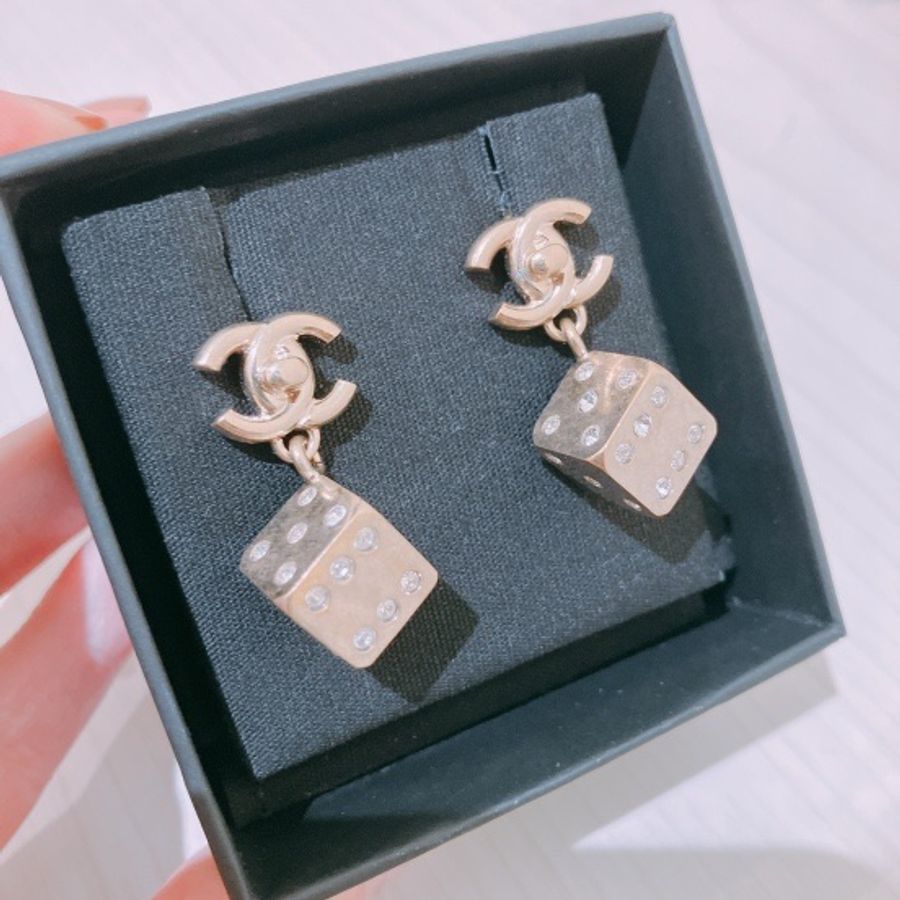 TK0764 Chanel 香奈兒骰子雙C耳環 Dice With CC Logo Earrings-0