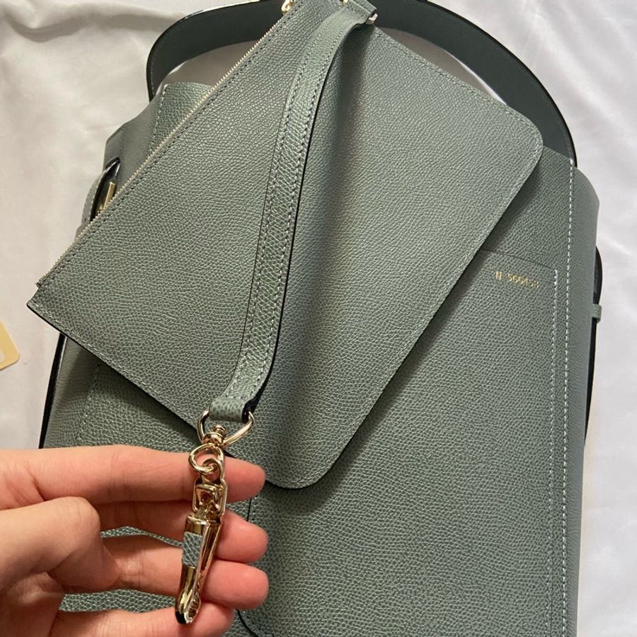 valextra Soft Bucket Medium Bag in Smokey blue 中號水桶包-6