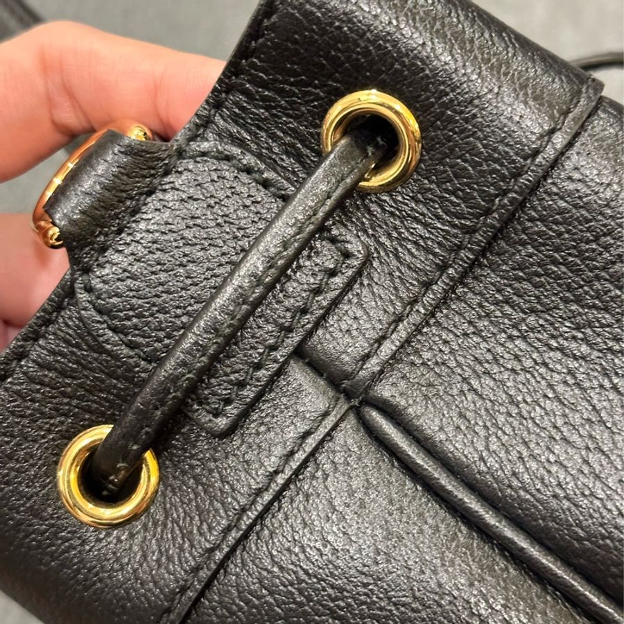 已售出【GUCCI 古馳】GUCCI OPHIDIA雙G金屬 LOGO綠紅綠織帶牛皮束口斜背水桶包(小/黑)-31