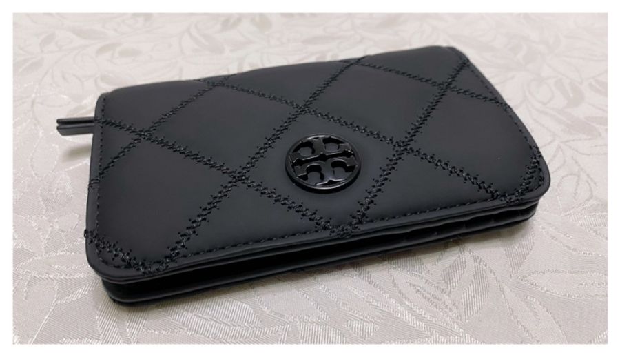 [Tory Burch] TB Willa 金屬Logo菱格紋皮革對開釦式中夾  [美國正品 現貨在台]-5