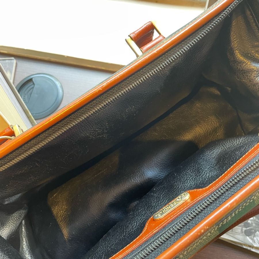 Fendi Vintage Striped Boston Bag 芬迪中古條紋波士頓包-9