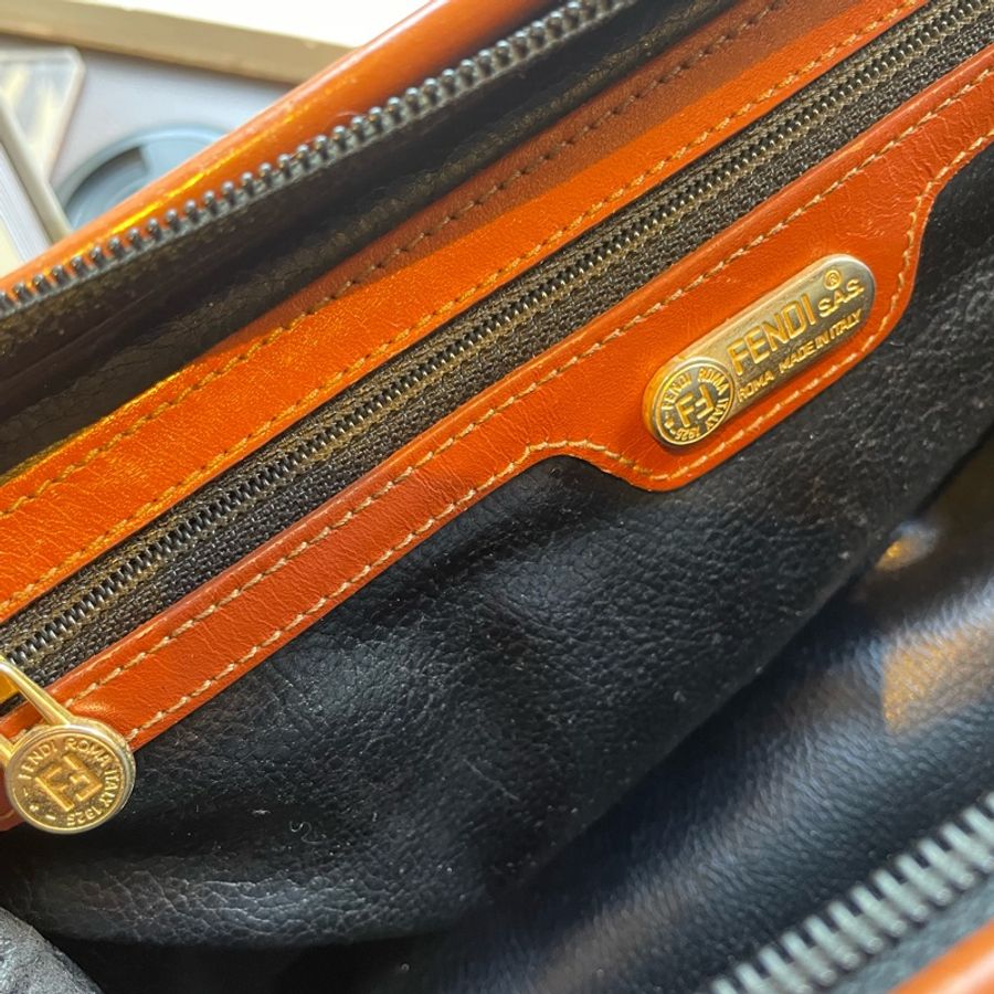 Fendi Vintage Striped Boston Bag 芬迪中古條紋波士頓包-10