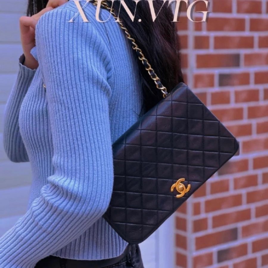 Vintage Chanel 黑金羊包-4