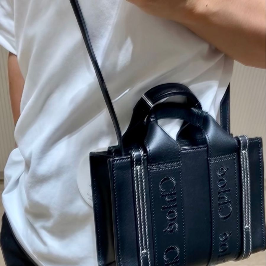 Chloe woody mini 兩用托特(黑)-1