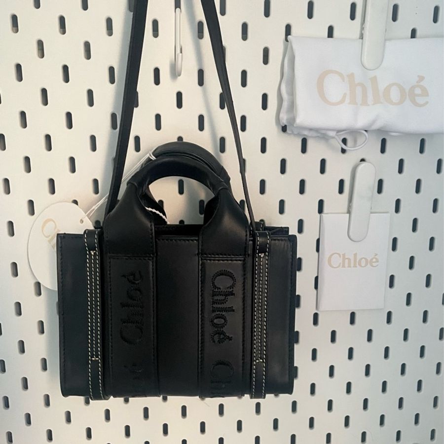 Chloe woody mini 兩用托特(黑)-9