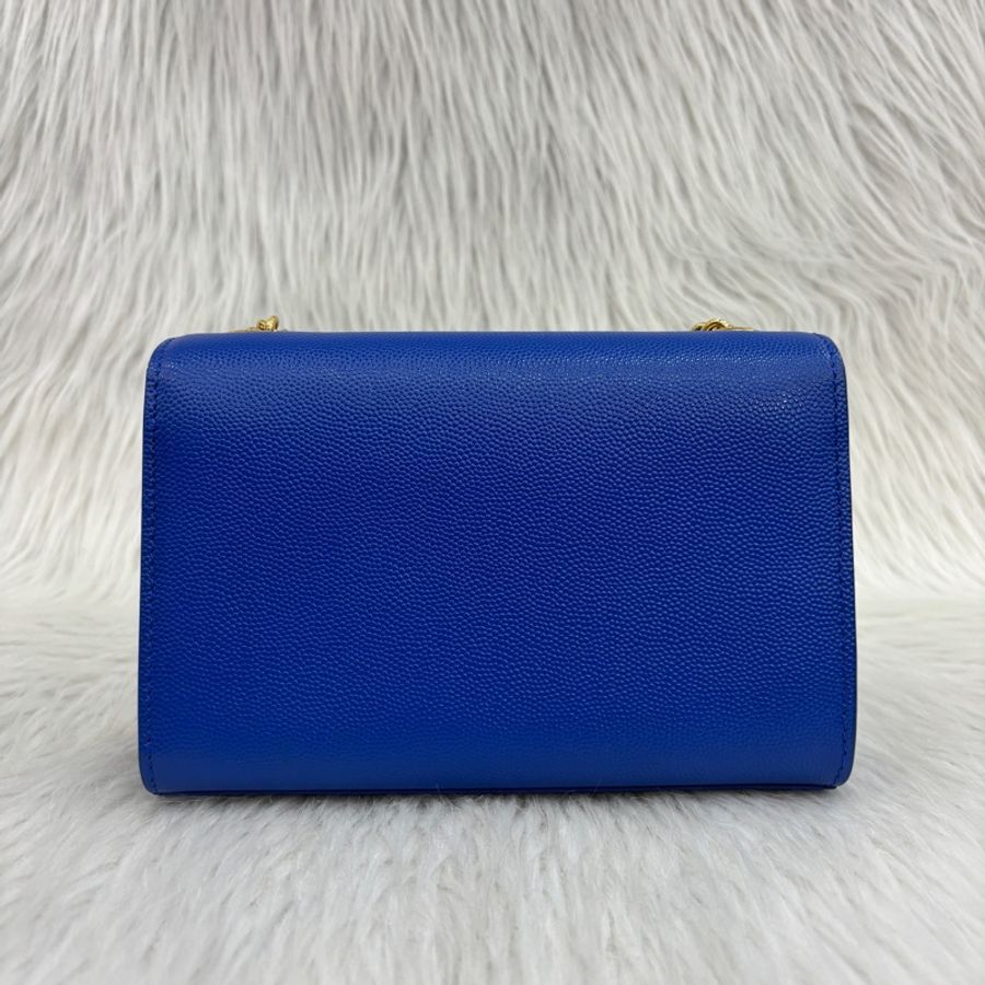 YSL 344620藍魚子醬牛皮金鍊Kate斜背包-3