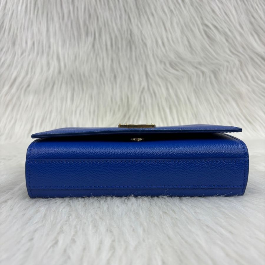 YSL 344620藍魚子醬牛皮金鍊Kate斜背包-5