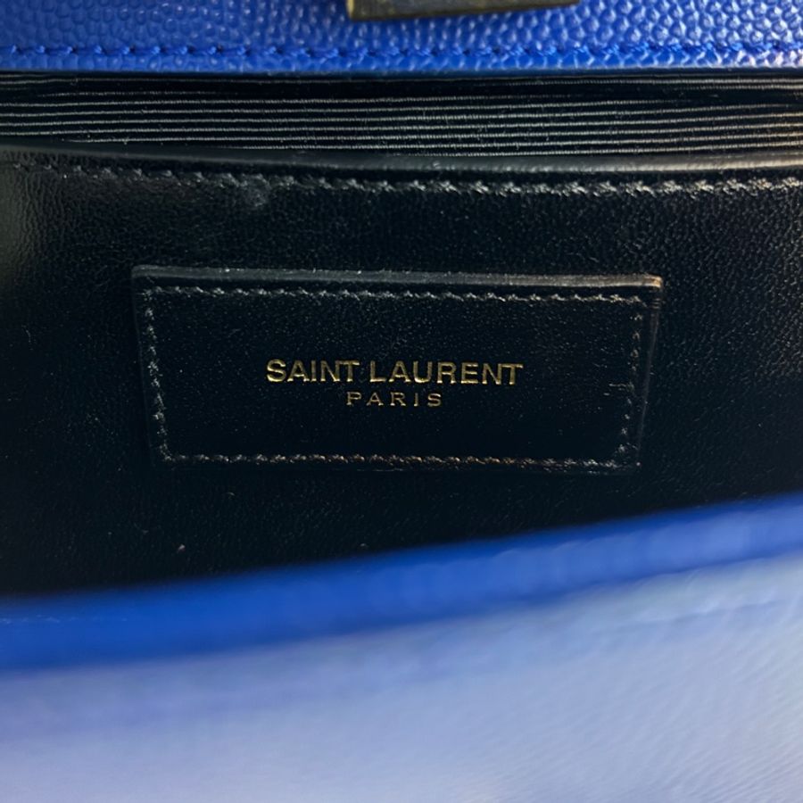 YSL 344620藍魚子醬牛皮金鍊Kate斜背包-21