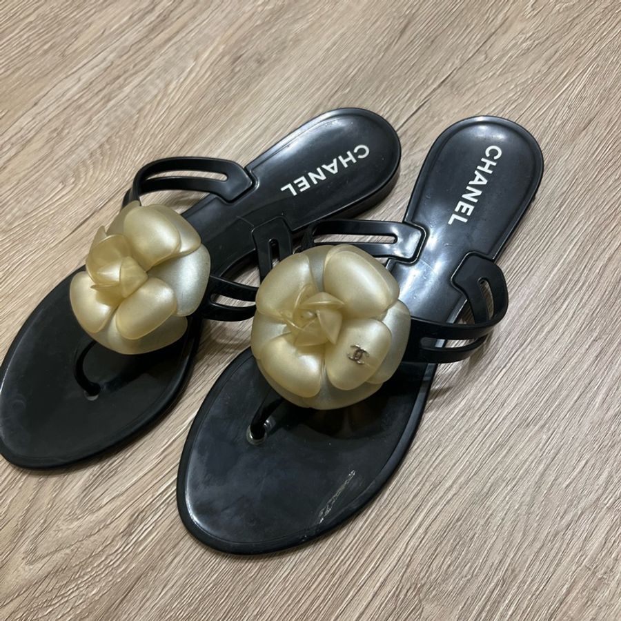Chanel 山茶花拖鞋 美品-0