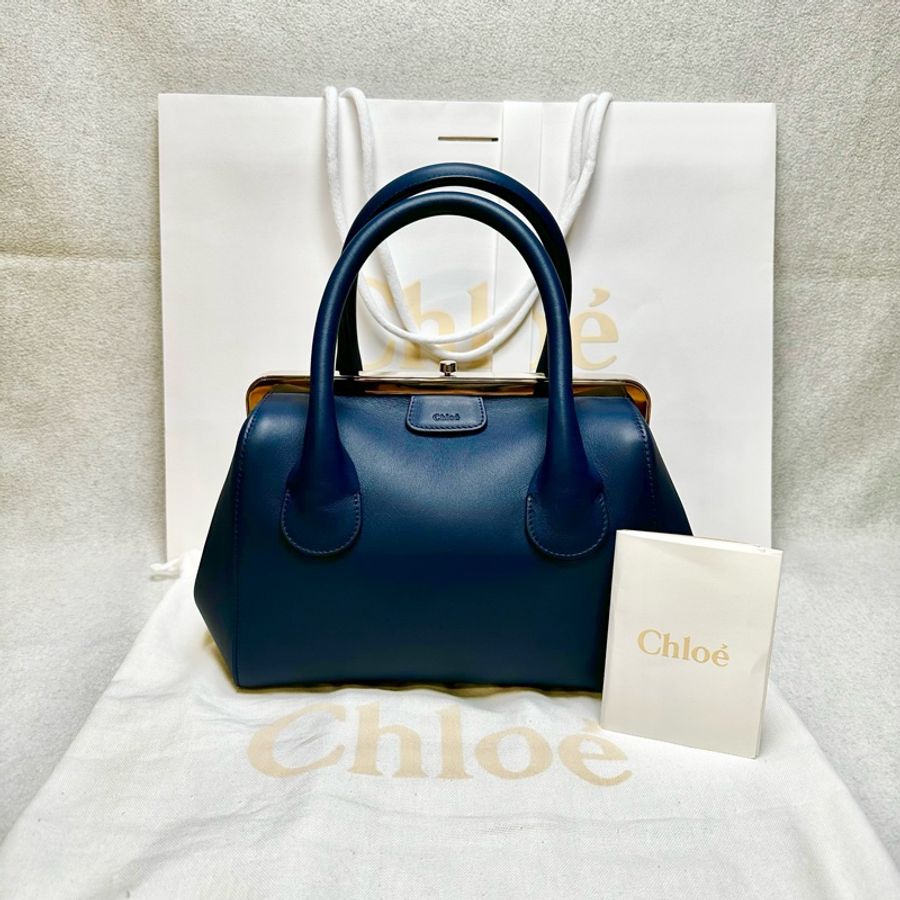 Chloé 海軍藍色Medium Joyce Frame Bag手提包-0