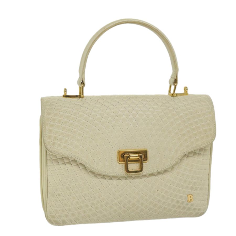 【日本直送】BALLY 絎縫手提包 皮革 米色 正品 bs9678-0