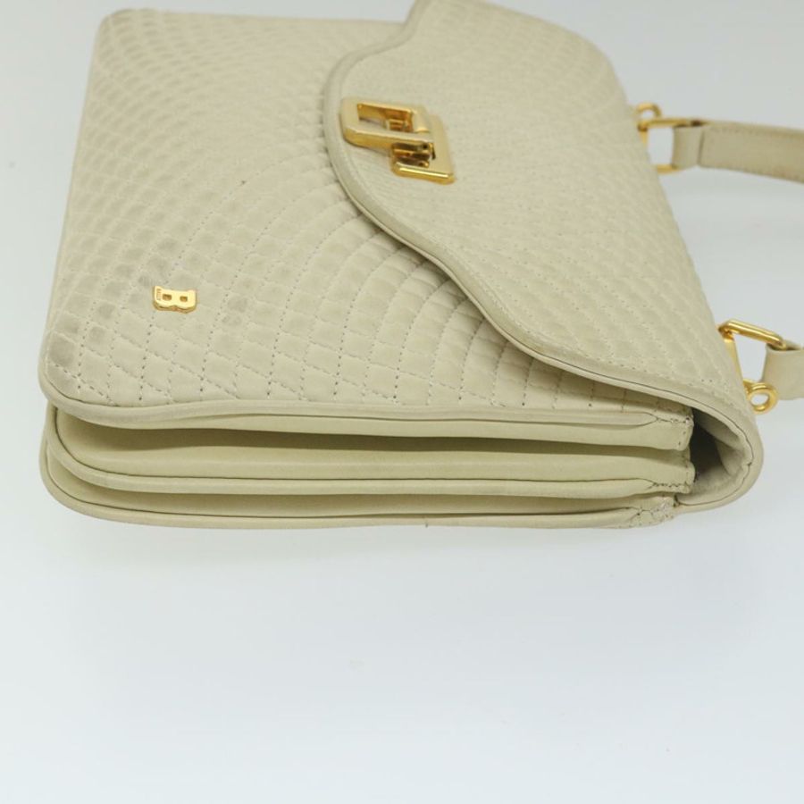 【日本直送】BALLY 絎縫手提包 皮革 米色 正品 bs9678-2