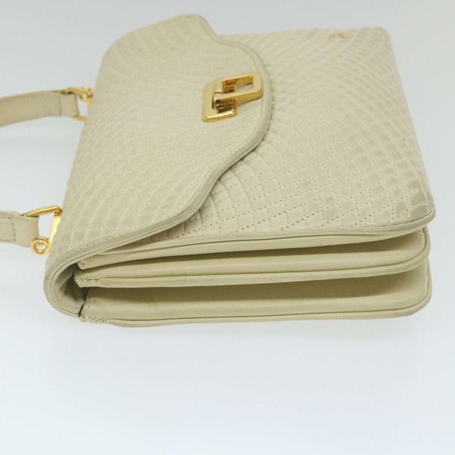 【日本直送】BALLY 絎縫手提包 皮革 米色 正品 bs9678-3