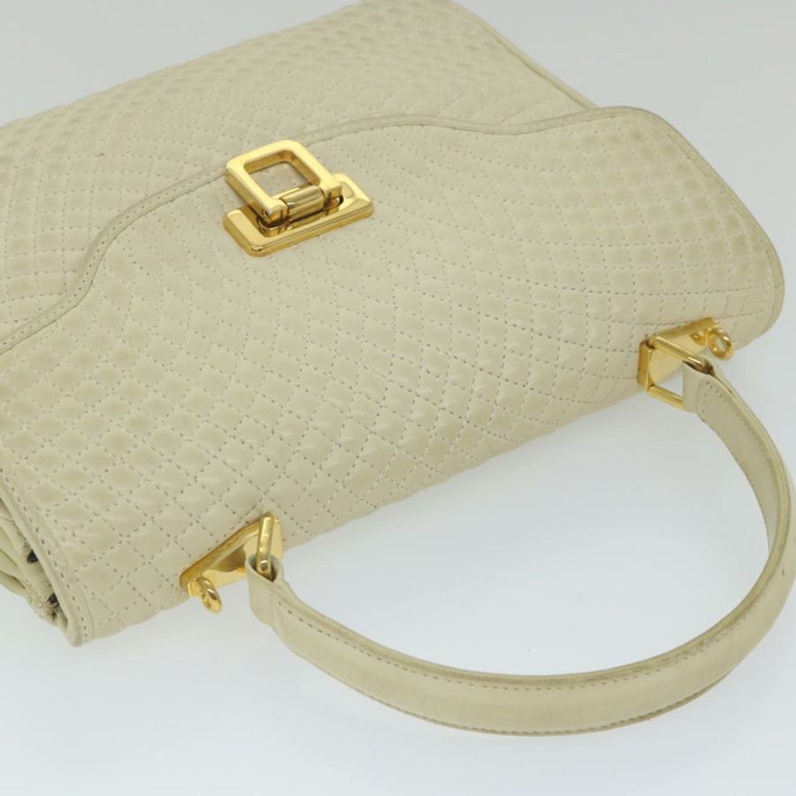 【日本直送】BALLY 絎縫手提包 皮革 米色 正品 bs9678-5
