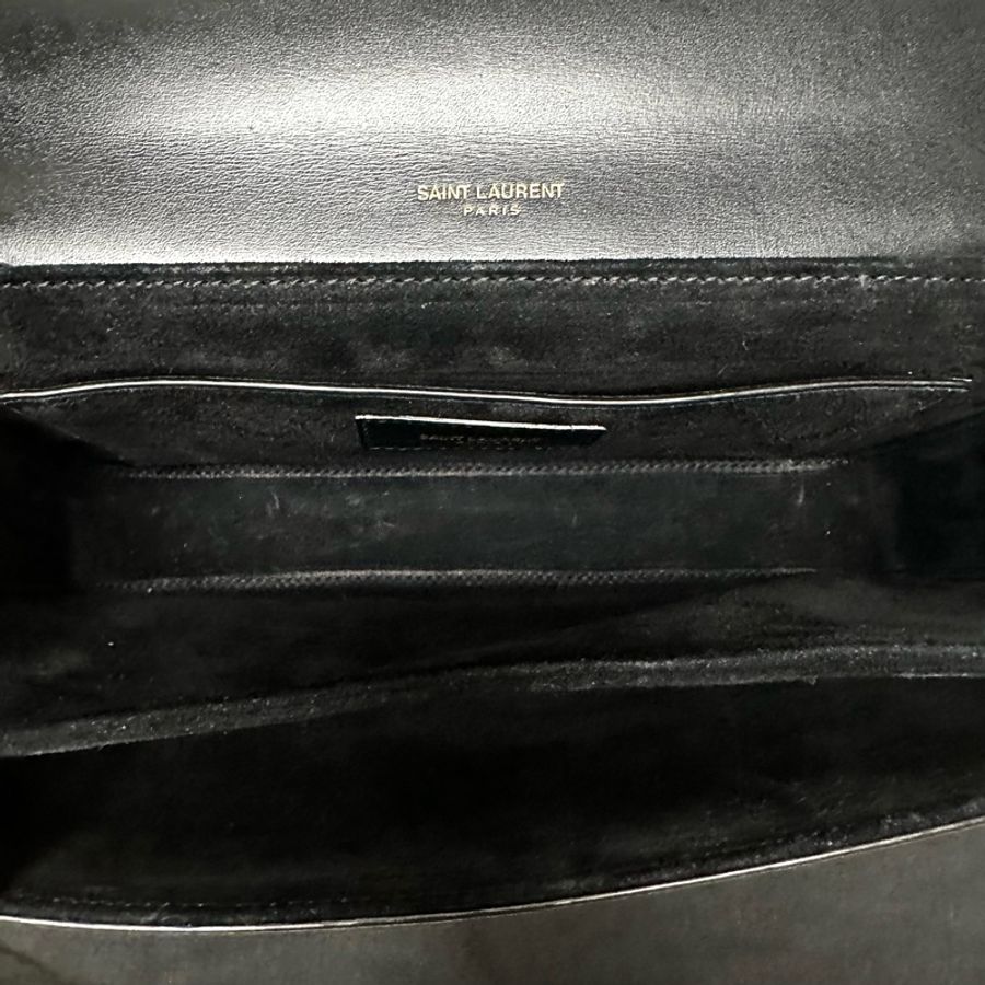 【YSL】 Saint Laurent BELLECHASSE 51豹紋印花絨面拼接光滑皮革包-12