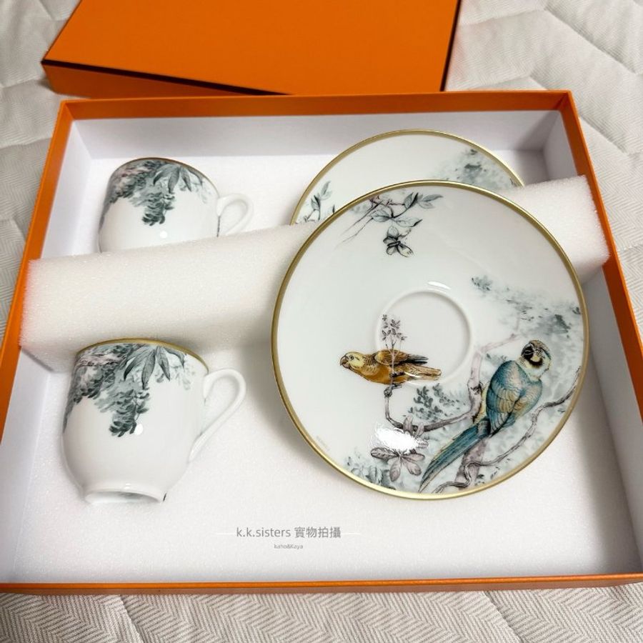 全新愛馬仕 赤道叢林 咖啡杯與杯碟-1