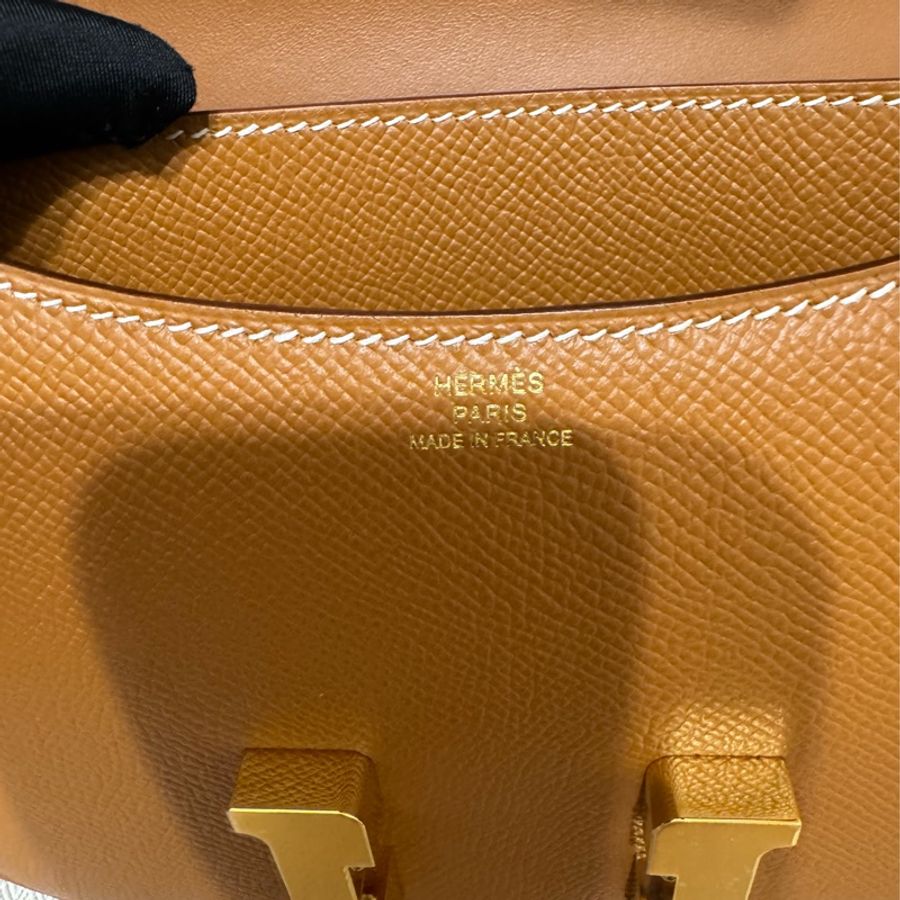 近新全配❗️愛馬仕Hermes mini Constance 迷你康康19金棕金釦-6