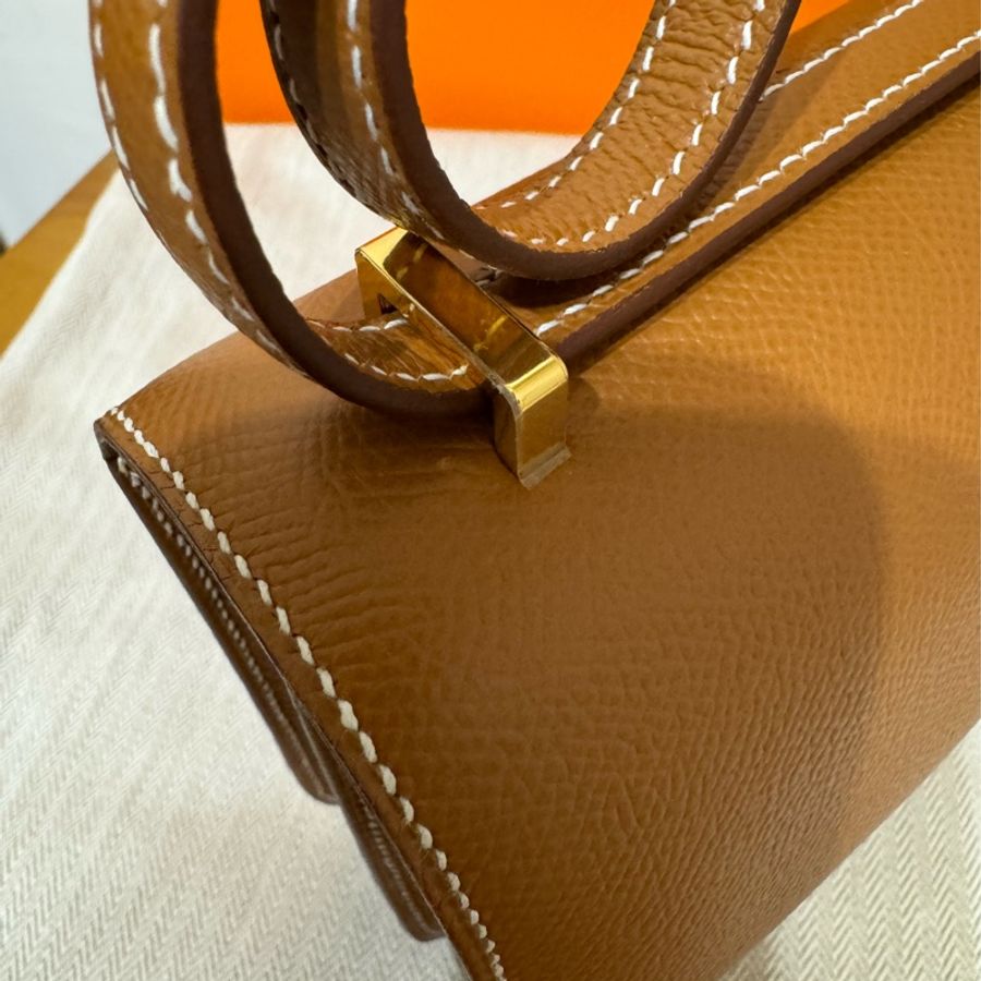 近新全配❗️愛馬仕Hermes mini Constance 迷你康康19金棕金釦-8