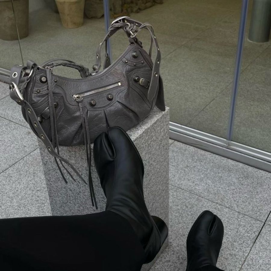 🎁特價🎁Balenciaga 671307 小羊皮 S小款 Le Cagole 包 灰色-10