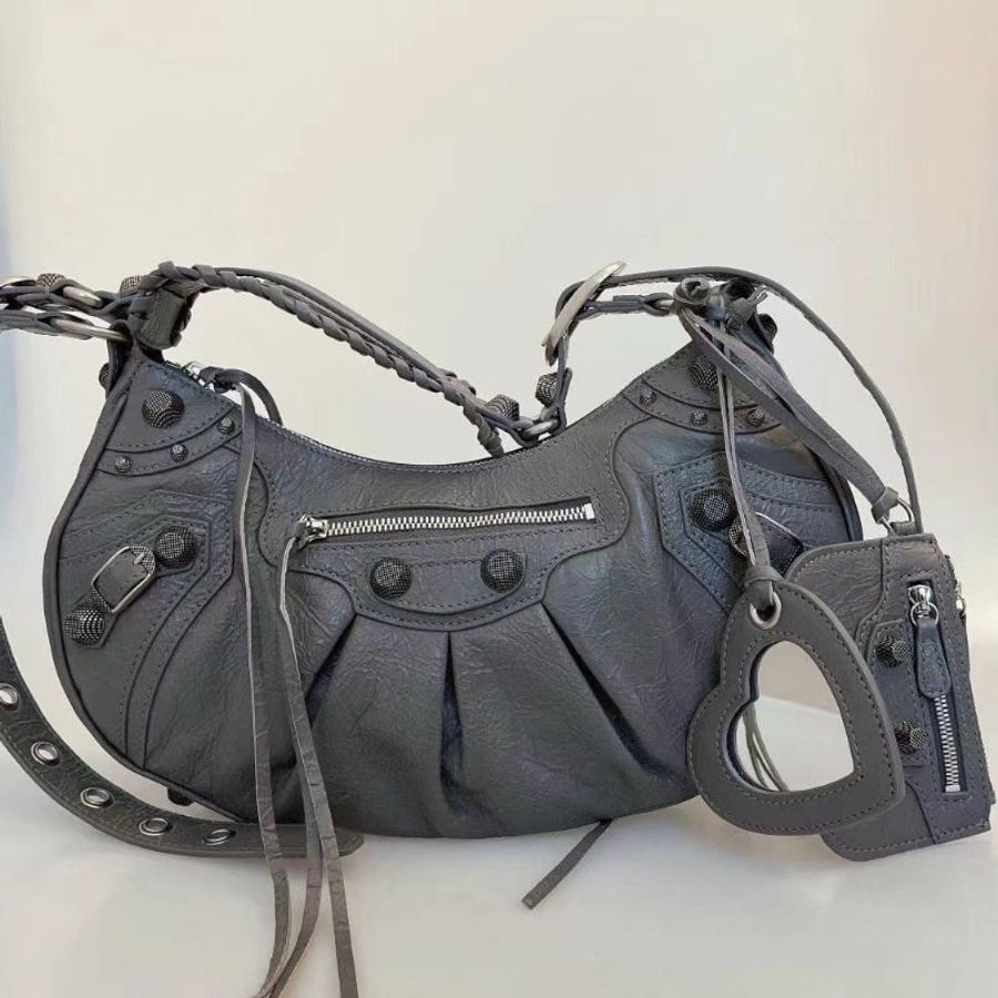 🎁特價🎁Balenciaga 671307 小羊皮 S小款 Le Cagole 包 灰色-3